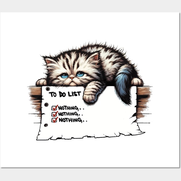 Lazy Cat Day Wall Art by Cutetopia